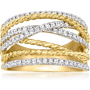 image:imageRossSimons 050 ct tw LabGrown Diamond Highway Ring in 18kt Gold Over SterlingDiamond