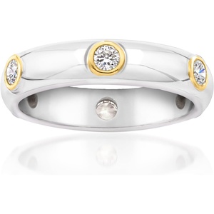image:imageRossSimons 060 ct tw BezelSet LabGrown Diamond Ring in Sterling Silver and 18kt Gold Over SterlingDiamond