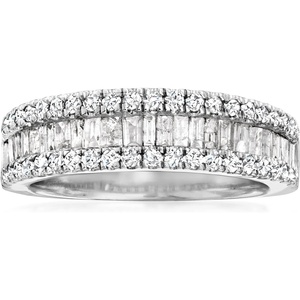 image:imageRossSimons 100 ct tw Baguette and Round Diamond Ring in Sterling Silver Size 7