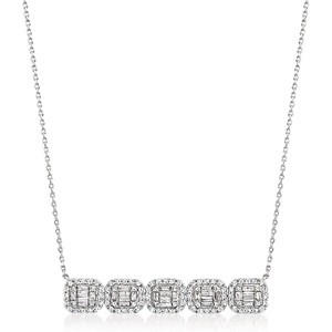 image:imageRossSimons 100 ct tw Diamond Cluster Necklace in Sterling Silver 18 inches