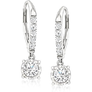 image:imageRossSimons 100 ct tw Diamond Drop Earrings in 14kt White Gold