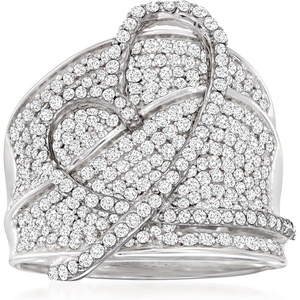 image:imageRossSimons 140 ct tw Diamond Heart Ring in Sterling SilverDiamond