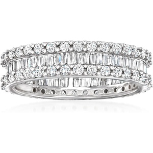 image:imageRossSimons 150 ct tw Baguette and Round Diamond Eternity Band in 14kt White GoldDiamond