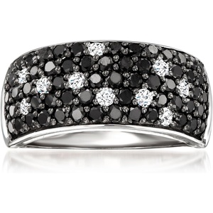 image:imageRossSimons 150 ct tw Black and White Diamond Ring in Sterling Silverdiamondcolored