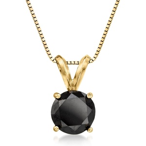 image:imageRossSimons 200 Carat Black Diamond Solitaire Necklace in 14kt Yellow GoldDiamond