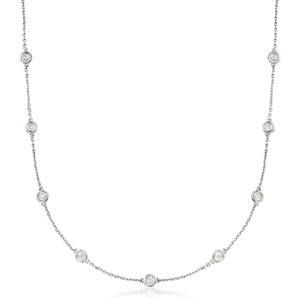 image:imageRossSimons 200 ct tw BezelSet Diamond Station Necklace in Sterling SilverDiamond
