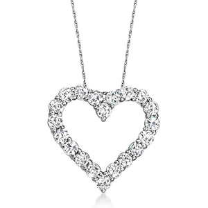 image:imageRossSimons 200 ct tw Diamond Heart Pendant Necklace in 14kt White GoldDiamond