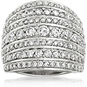 image:imageRossSimons 200 ct tw Diamond MultiRow Ring in Sterling SilverDiamond