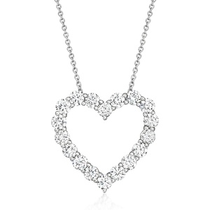 image:imageRossSimons 200 ct tw LabGrown Diamond Heart Pendant Necklace in 14kt White GoldDiamond