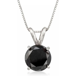 image:imageRossSimons 300 Carat Black Diamond Solitaire Necklace in 14kt White GoldDiamond