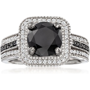 image:imageRossSimons 300 ct tw Black and White Diamond Ring in Sterling SilverDiamond