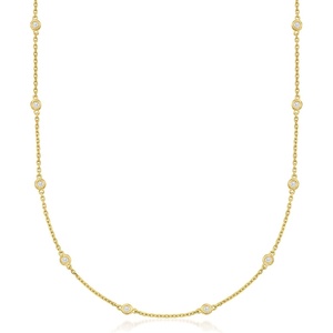 image:imageRossSimons BezelSet Diamond Station Necklace in Sterling SilverDiamond