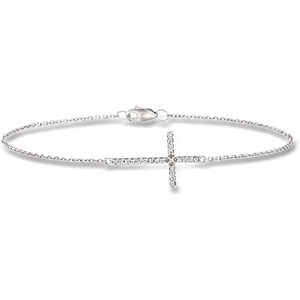 image:imageRossSimons Diamond Sideways Cross Bracelet in 14kt White GoldDiamond