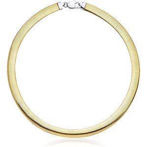 image:imageRossSimons Italian 8mm Silver and 14kt GoldPlated Reversible Omega NecklaceNo Gemstone