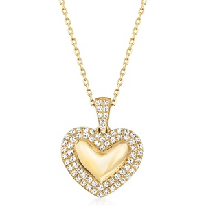 image:imageRossSimons Pure Collection 015 ct tw Diamond Heart Pendant Necklace in 14kt Yellow GoldDiamond