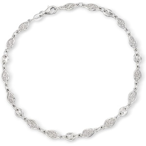 image:imageRossSimons Sterling Silver NavetteStyle Openwork Anklet 10 inches