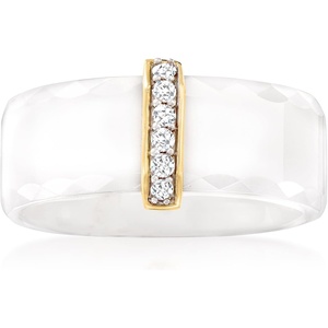 image:imageRossSimons White Ceramic and 10 ct tw Diamond Ring With 14kt Yellow GoldDiamond