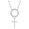 image:imagePure Collection by RossSimons 010 ct tw Diamond Cross Charm in Sterling Silver