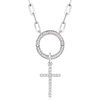 image:imagePure Collection by RossSimons 010 ct tw Diamond Cross Charm in Sterling Silver