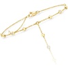image:imagePure Collection by RossSimons 020 ct tw BezelSet Diamond and 14kt Yellow Gold Beaded Hand Chain Bracelet 7 inches