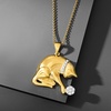image:imageRossSimons 015 ct tw Diamond Playing Cat Pendant Necklace in 18kt Gold Over SterlingDiamond