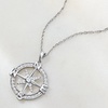 image:imageRossSimons 020 ct tw Diamond Compass Pendant Necklace in Sterling Silver 18 inches