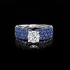 image:imageRossSimons 100 Carat LabGrown Diamond Ring With 90 ct tw Sapphires in 14kt White GoldDiamond