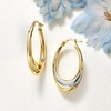 image:imageRossSimons 14kt 2Tone Gold Oval Hoop Earrings