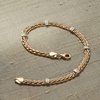 image:imageRossSimons 14kt Yellow Gold WheatChain Bracelet With DiamondsDiamond