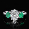 image:imageRossSimons 200 Carat LabGrown Diamond Ring With 50 ct tw Emeralds in 14kt White GoldDiamond