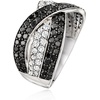 image:imageRossSimons 200 ct tw Black and White Diamond Crisscross Ring in Sterling Silverdiamondcolored