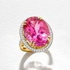 image:imageRossSimons 2000 Carat Pink Topaz and 52 ct tw Diamond Ring in 14kt Yellow GoldTopaz
