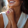 image:imageRossSimons 2000 Carat Pink Topaz and 52 ct tw Diamond Ring in 14kt Yellow GoldTopaz