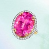 image:imageRossSimons 2000 Carat Pink Topaz and 52 ct tw Diamond Ring in 14kt Yellow GoldTopaz