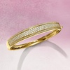 image:imageRossSimons 300 ct tw Pave Diamond Bangle Bracelet in 18kt Gold Over SterlingDiamond