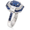 image:imageRossSimons 480 ct tw Sapphire Ring With Diamonds in 14kt White GoldSapphire