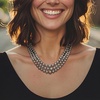 image:imageRossSimons 6115mm Gray Cultured Pearl Graduated 3Strand Necklace With 14kt Yellow GoldNo Gemstone