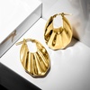 image:imageRossSimons Italian 18kt Yellow Gold Ribbed Hoop Earrings