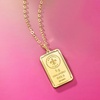 image:imageRossSimons Italian 24kt Yellow Gold FleurDeLis 5Gram Ingot Pendant Necklace With 14kt Gold FrameNo Gemstone