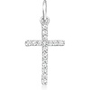 image:imagePure Collection by RossSimons 010 ct tw Diamond Cross Charm in Sterling Silver