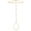 image:imagePure Collection by RossSimons 020 ct tw BezelSet Diamond and 14kt Yellow Gold Beaded Hand Chain Bracelet 7 inches