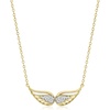 image:imageRossSimons 010 ct tw Diamond Angel Wings Necklace in 18kt Gold Over Sterling 16 inches