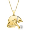 image:imageRossSimons 015 ct tw Diamond Playing Cat Pendant Necklace in 18kt Gold Over SterlingDiamond