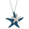 image:imageRossSimons 020 ct tw Blue and White Diamond Starfish Pendant Necklace in Sterling Silverdiamondcolored