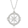 image:imageRossSimons 020 ct tw Diamond Compass Pendant Necklace in Sterling Silver 18 inches