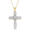 image:imageRossSimons 040 ct tw Baguette and Round Diamond Cross Pendant Necklace in 14kt Yellow GoldDiamond
