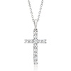 image:imageRossSimons 050 ct tw Diamond Cross Pendant Necklace in Sterling SilverDiamond