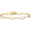 image:imageRossSimons 050 ct tw Diamond Paper Clip Link Bracelet in 18kt Gold Over SterlingDiamond