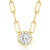 image:imageRossSimons 100 Carat BezelSet Diamond Solitaire Paper Clip Link Necklace in 14kt Yellow GoldDiamond