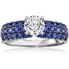 image:imageRossSimons 100 Carat LabGrown Diamond Ring With 90 ct tw Sapphires in 14kt White GoldDiamond